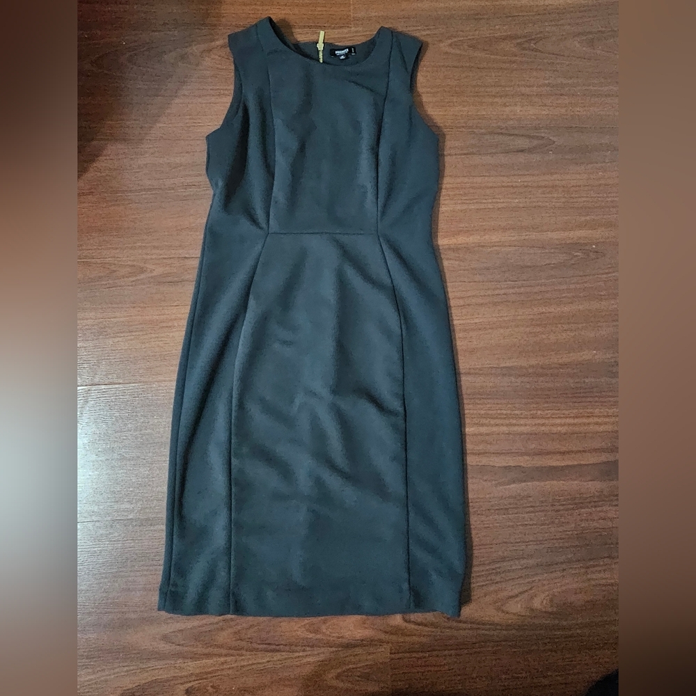 Premise Classic Gray Sleeveless Midi Sheath Dress
